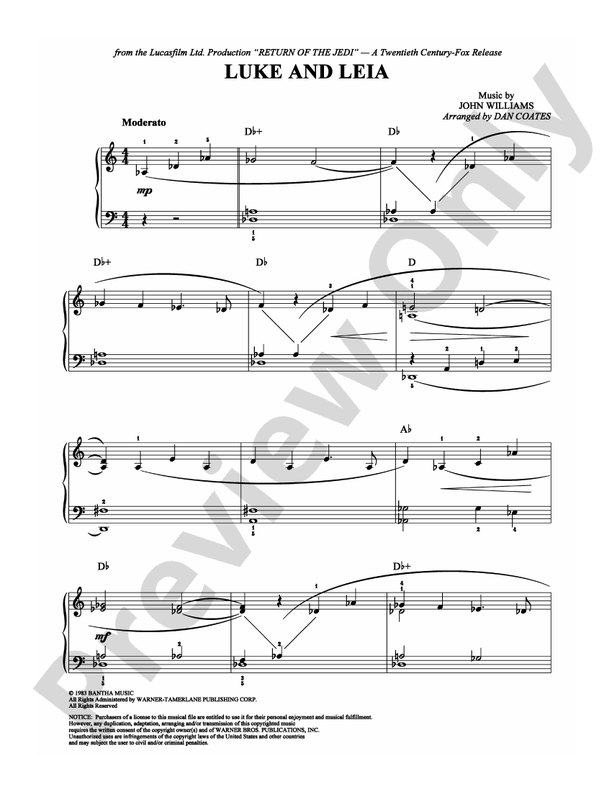 Luke and Leia - Arr. Dan Coates - Easy Piano (Digital Download)