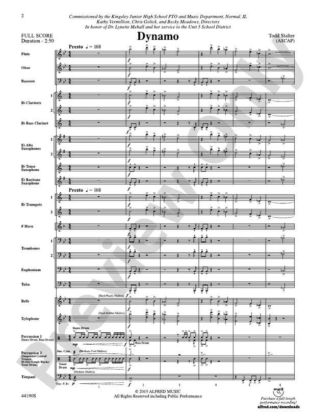Dynamo - Concert Band Conductor Score & Parts (Digital Download)