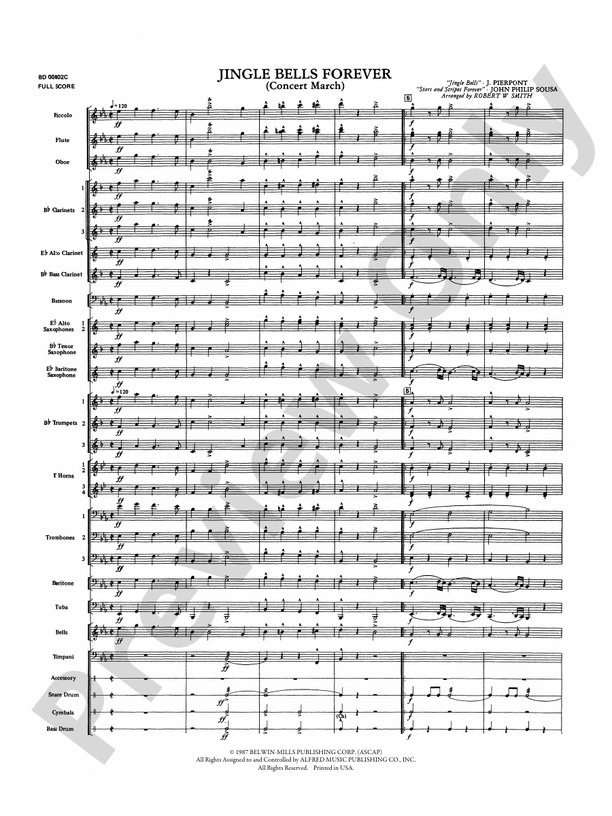 Jingle Bells Forever (Concert March) - Concert Band Conductor Score & Parts (Digital Download)