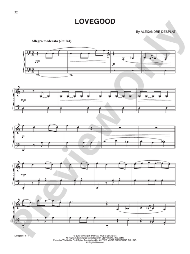 Lovegood (from "Harry Potter & The Deathly Hallows: Part 1") - Piano (Digital Download)