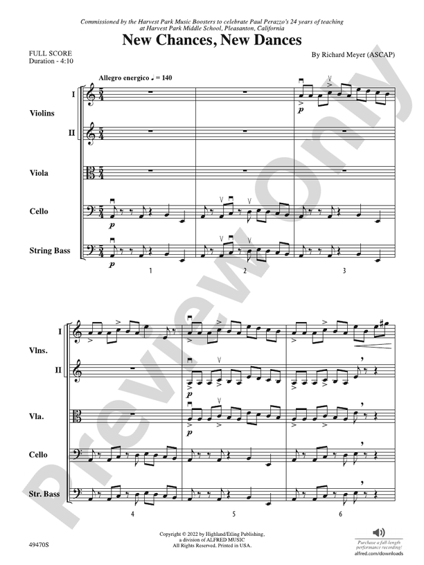 New Chances, New Dances - String Orchestra Conductor Score & Parts (Digital Download)