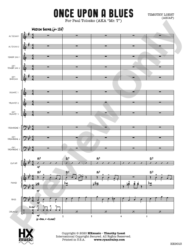 Once Upon a Blues – Jazz Ensemble Conductor Score & Parts (Digital Download)