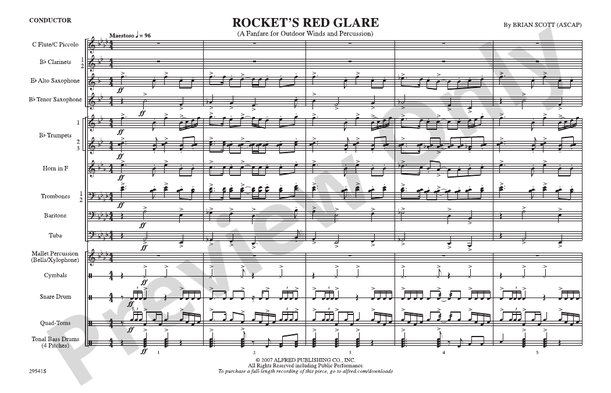 Rocket's Red Glare – Marching Band Conductor Score & Parts (Digital Download)