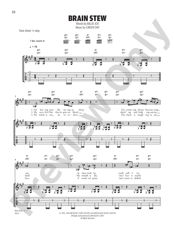 Brain Stew - Guitar TAB (Digital Download)