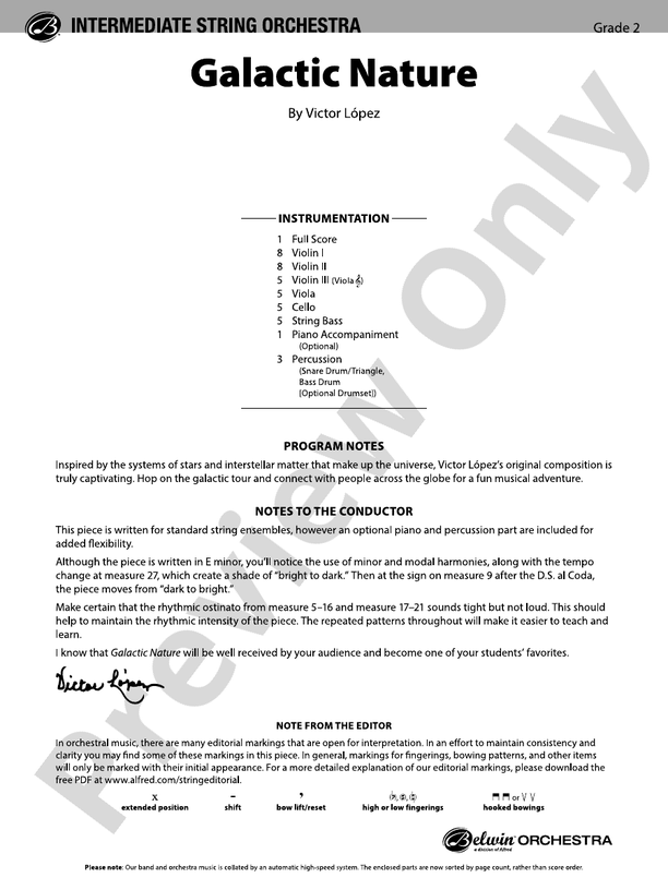 Galactic Nature - String Orchestra Conductor Score & Parts (Digital Do