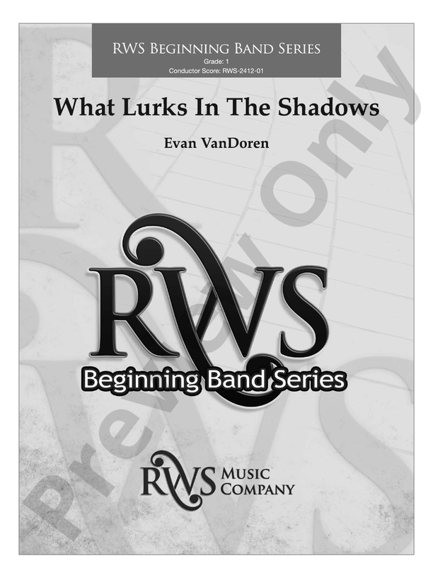 What Lurks in the Shadows - Concert Band Conductor Score & Parts(Digital Download)