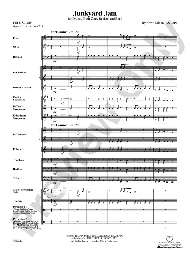 Junkyard Jam - Concert Band Conductor Score & Parts (Digital Download)