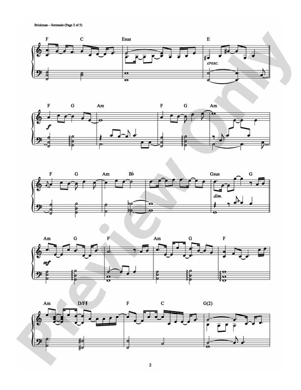 Serenade - Jim Brickman - DSM-PS-0001849 - Piano (Digital Download)