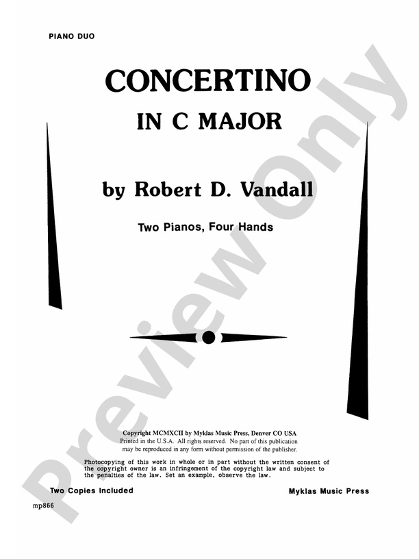 Concertino in C Major - 2 Pianos, 4 Hands (Digital Download)