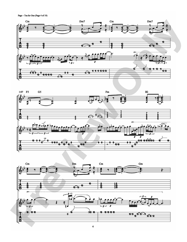 Tea for One - Guitar TAB (Digital Download)