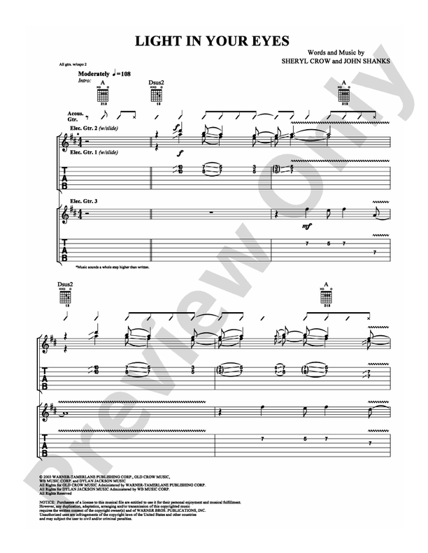 Light In Your Eyes - Guitar TAB (Digital Download)