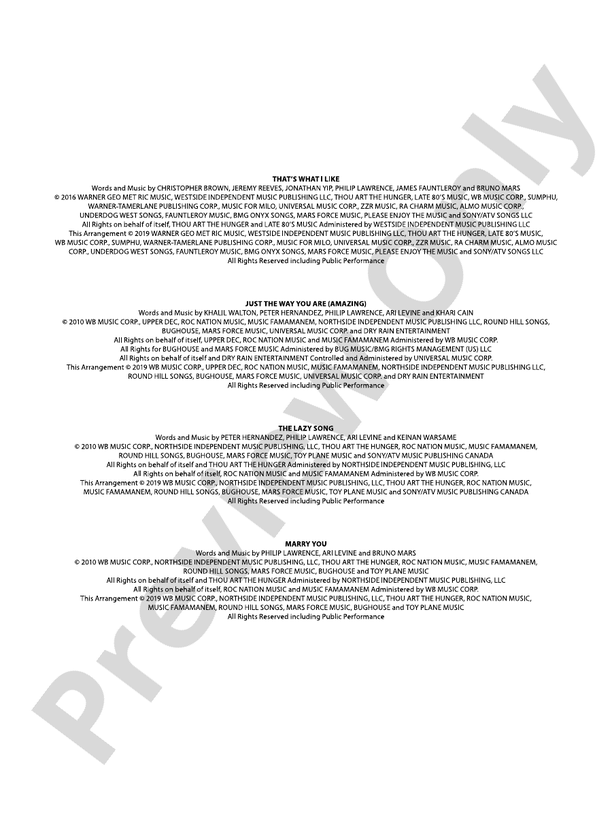 Bruno Mars Four-Pack - Concert Band Conductor Score & Parts (Digital Download)