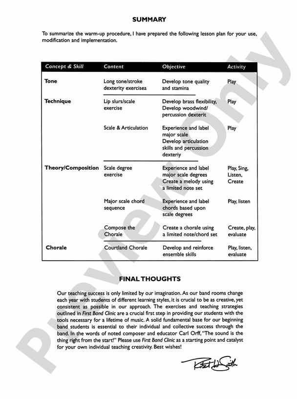 First Band Clinic (A Warm-Up and Fundamental Sequence for Concert Band) - Concert Band Conductor Score & Parts (Digital Download)