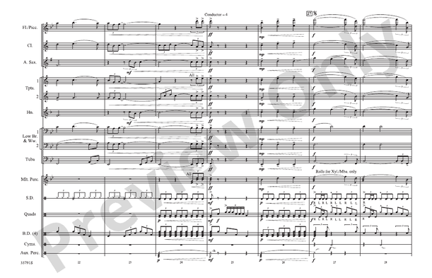 Open Arms – Marching Band Conductor Score & Parts (Digital Download)