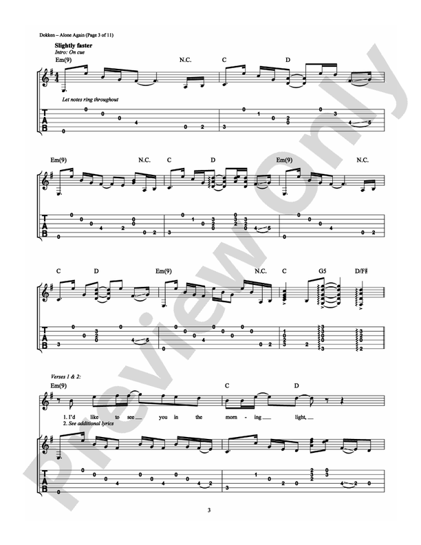 Alone Again - Guitar TAB (Digital Download)