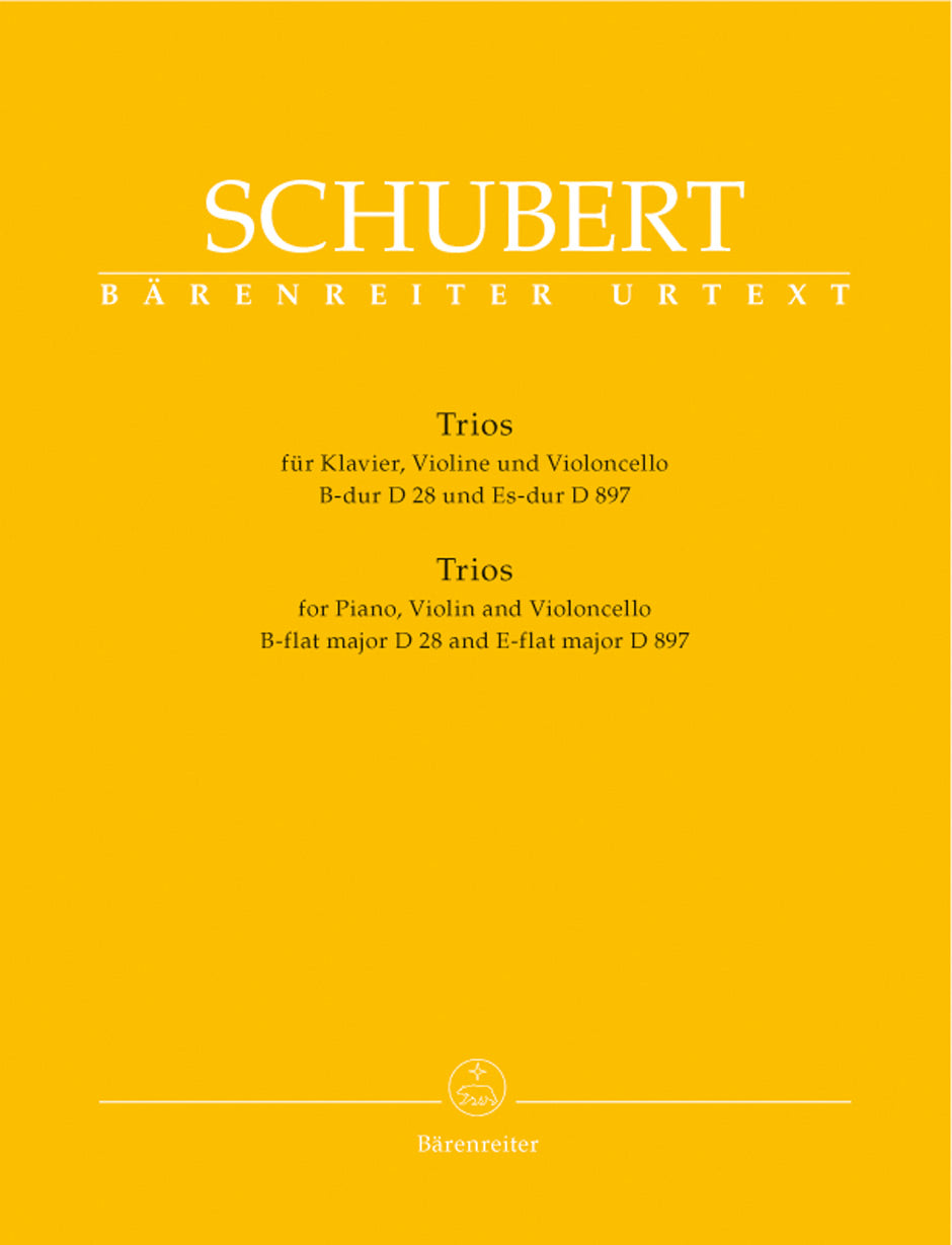 Schubert - Piano Trios in BbMaj D28 & EbMaj D897 - Piano Trio Parts Barenreiter BA5626