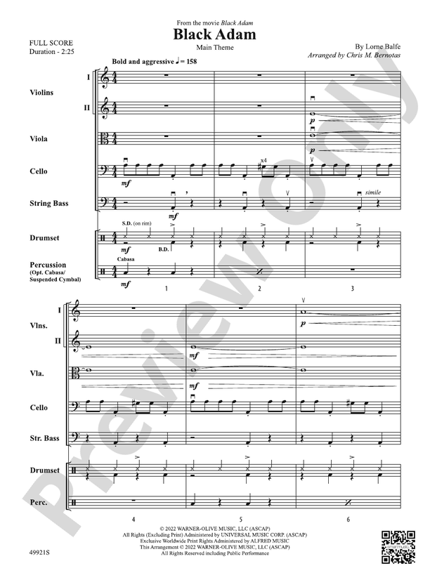 Black Adam - String Orchestra Conductor Score & Parts (Digital Download)