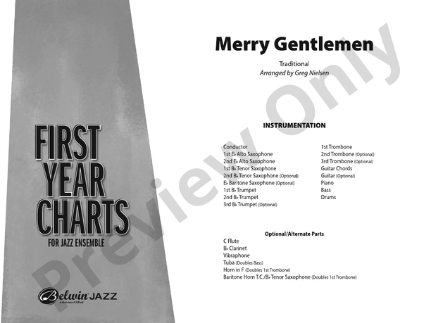 Merry Gentlemen – Jazz Ensemble Conductor Score & Parts (Digital Download)