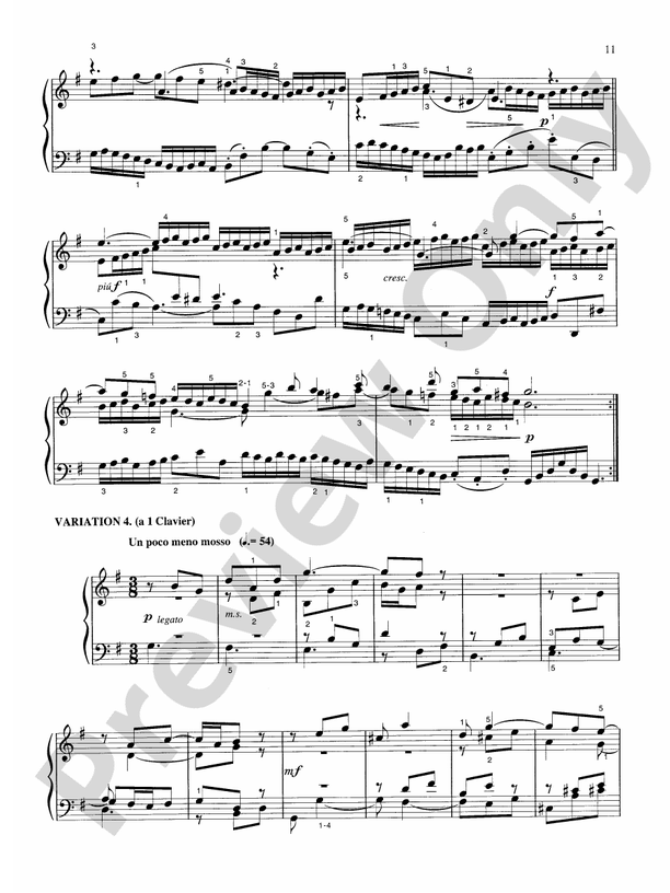 Bach - Goldberg Variations - Piano Solo (Digital Download)