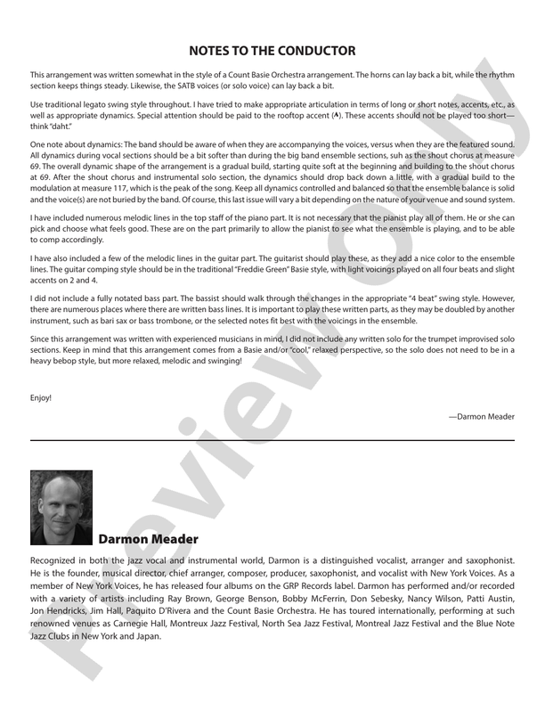 I Could Write a Book - Jazz Ensemble Conductor Score & Parts (Digital Download)