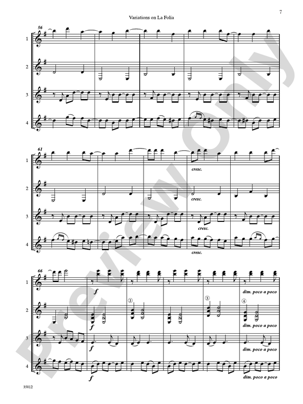 Quartets for Guitar: Three Intermediate Works - Guitar (Digital Download)