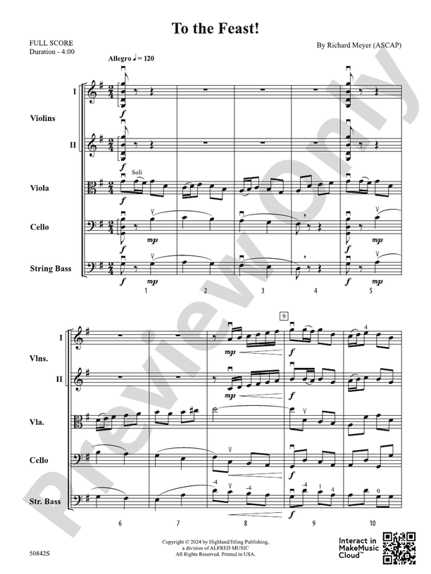 To the Feast! – String Orchestra Conductor Score & Parts
