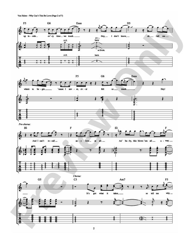 Why Can't This Be Love - Easy Guitar TAB (Digital Download)
