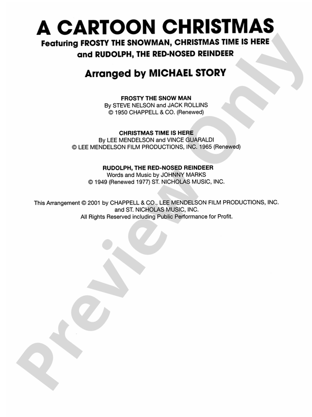 A Cartoon Christmas - Concert Band Conductor Score & Parts (Digital Download)