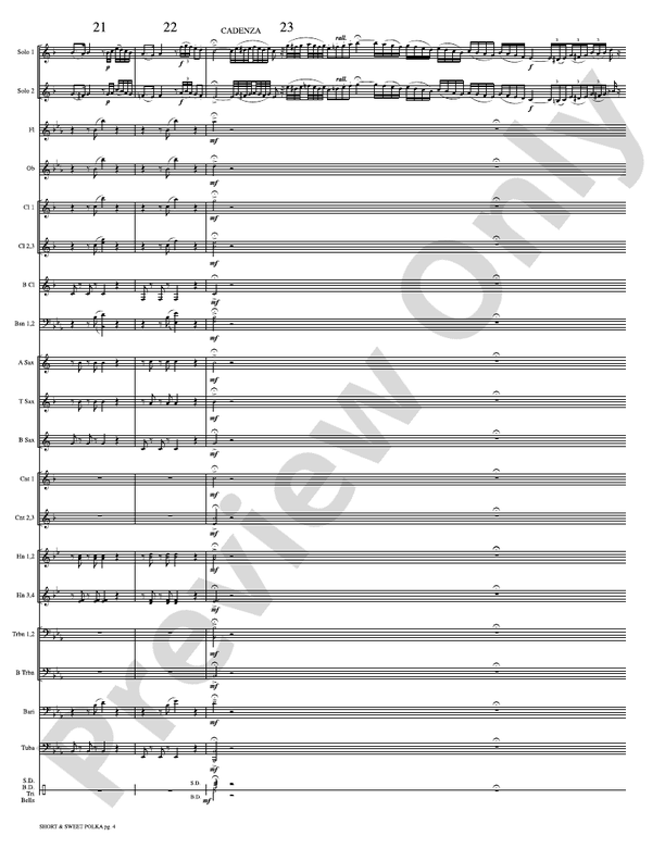 Short and Sweet (Cornet Duet and Concert Band) - Concert Band Conductor Score & Parts (Digital Download)
