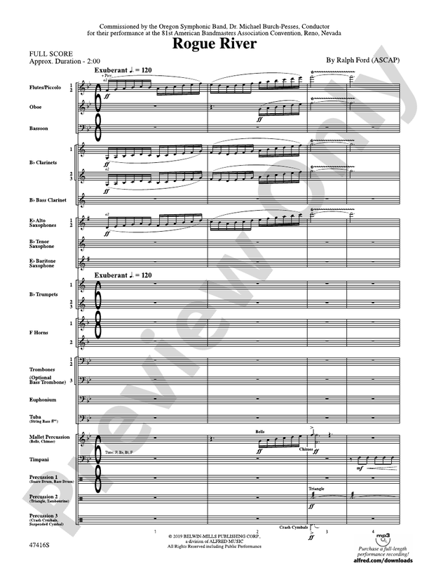 Rogue River - Concert Band Conductor Score & Parts (Digital Download)
