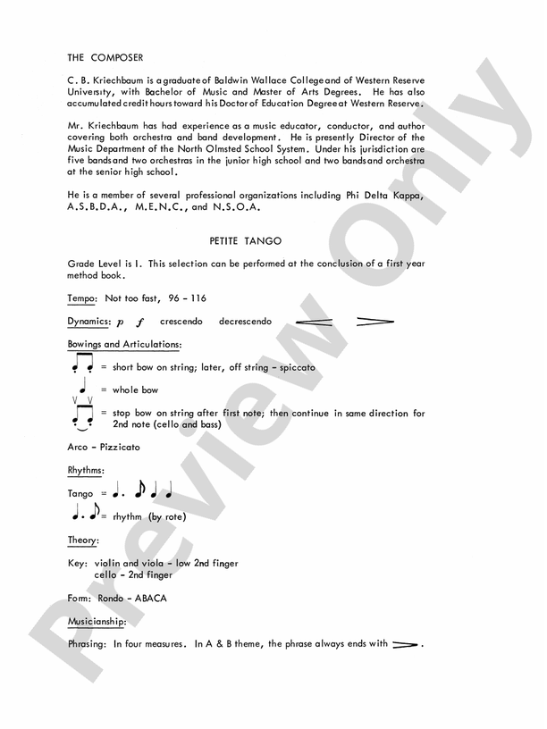 Petite Tango – String Orchestra Conductor Score & Parts (Digital Download)