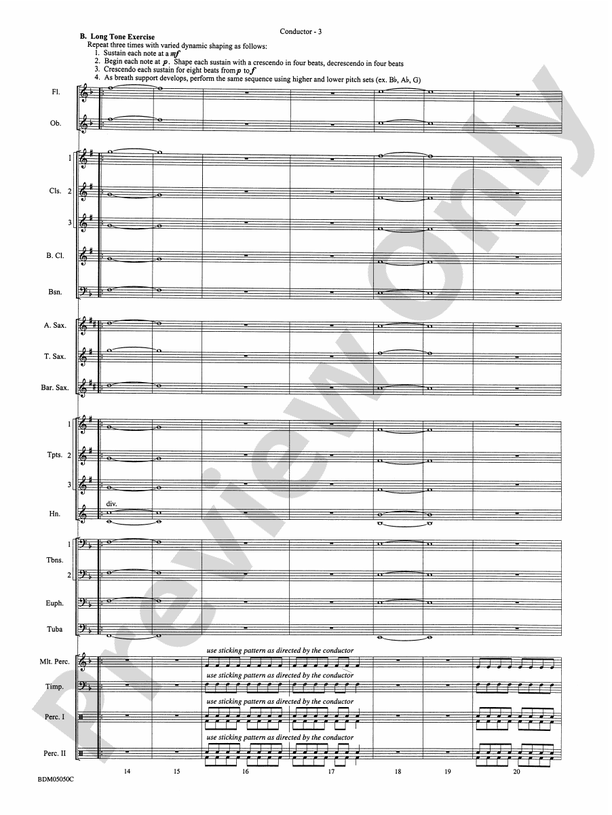 Concert Band Clinic (A Warm-Up and Fundamental Sequence for Concert Band) - Concert Band Conductor Score & Parts (Digital Download)