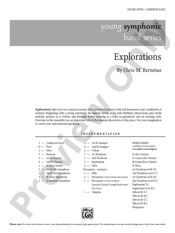 Explorations - Concert Band Conductor Score & Parts (Digital Download)