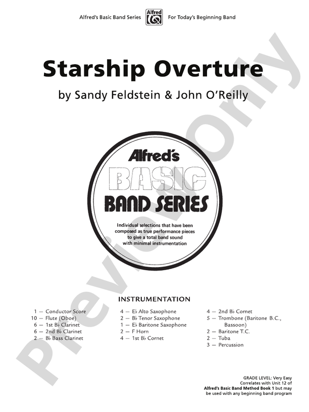 Starship Overture - Concert Band Conductor Score & Parts (Digital Download)