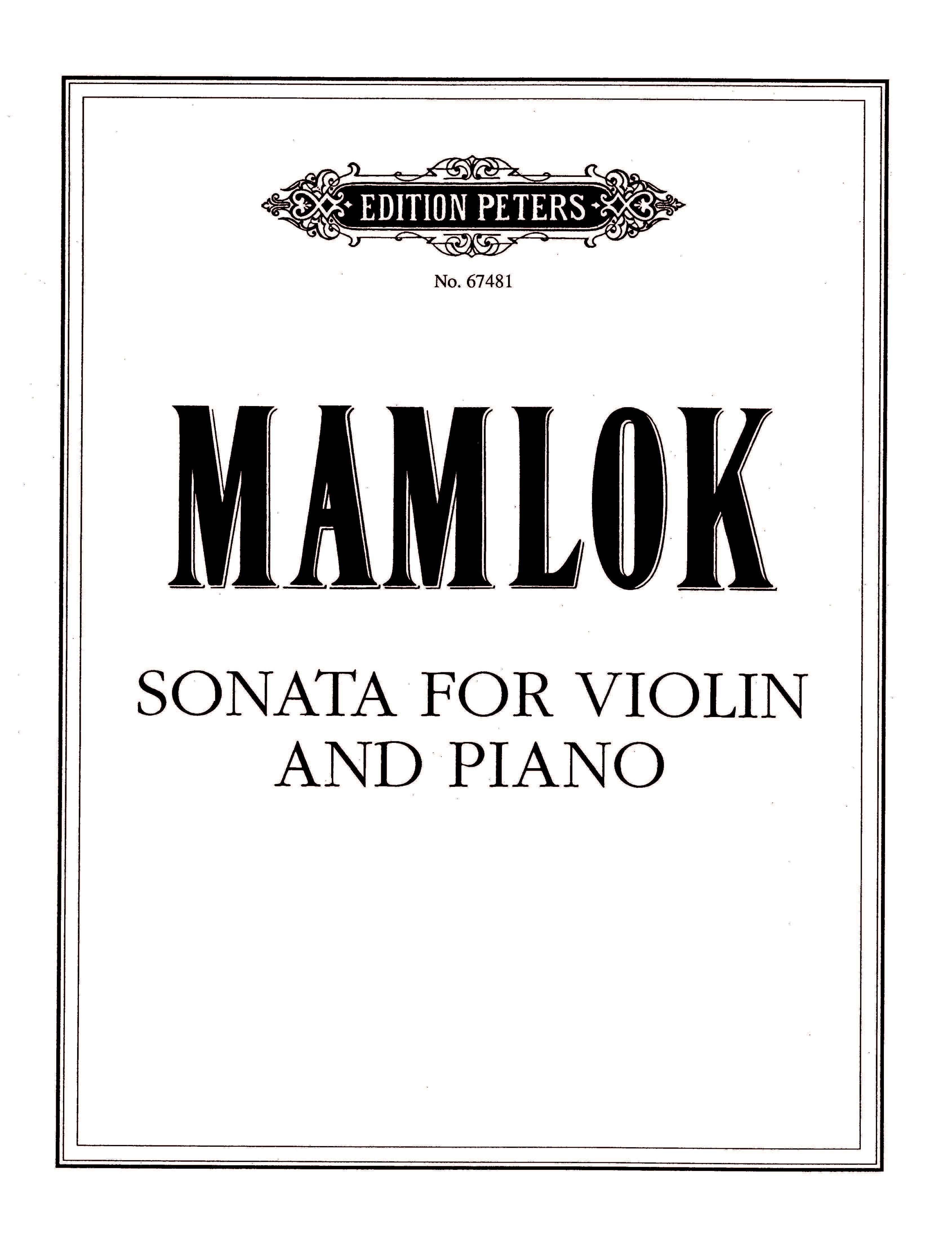 Sonata For Violin And Piano (EP67481) - Violin/Piano Accompaniment (Digital Download)