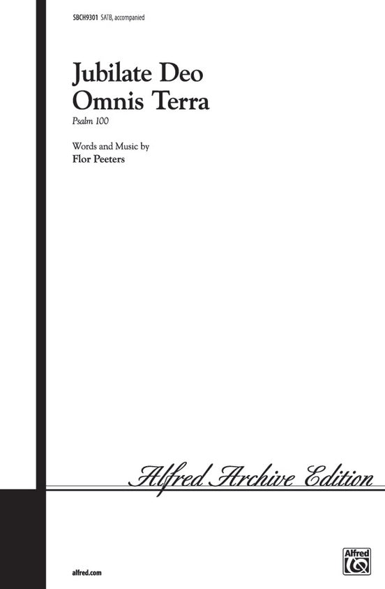 Jubilate Deo Omnis Terra – SATB Choral Octavo (Digital Download)