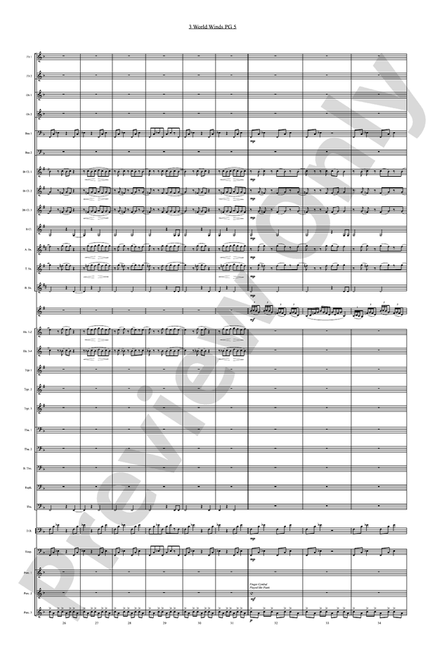 Three World Winds - Concert Band Conductor Score & Parts (Digital Download)