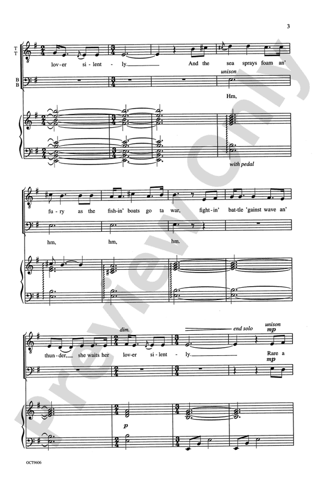 Lament of a Fisher's Wife (from Celtic Songs) – TTBB, a cappella Choral Octavo (Digital Download)