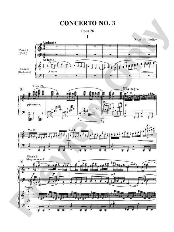 Piano Concerto No. 3 in C Major, Opus 26 - 1st Movement - 2 Pianos, 4 Hands (Digital Download)