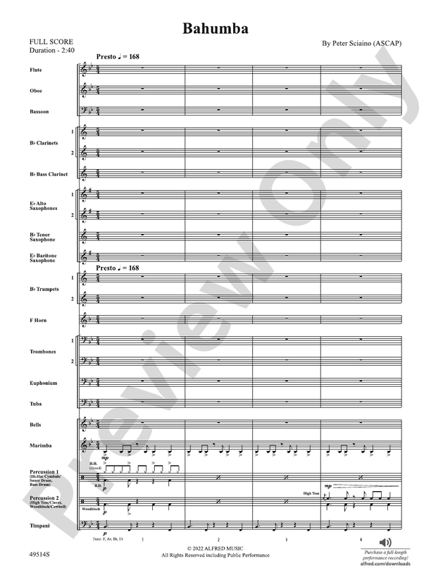 Bahumba - Concert Band Conductor Score & Parts (Digital Download)