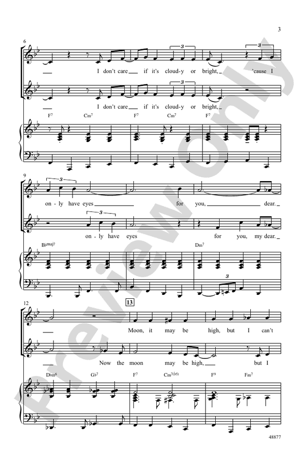 I Only Have Eyes for You – SSA Choral Octavo (Digital Download)