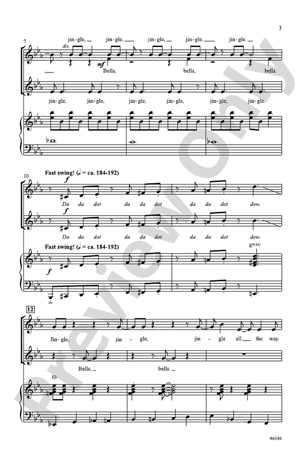 Jingle Bells - Arr. Alan Billingsley – 2-Part Choral Octavo (Digital Download)