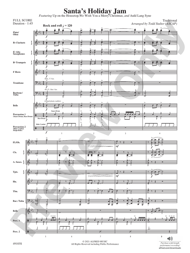 Santa's Holiday Jam - Concert Band Conductor Score & Parts (Digital Download)