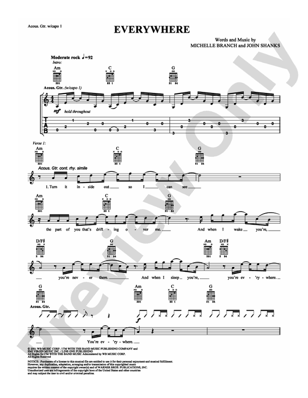 Everywhere - Guitar TAB (Digital Download)