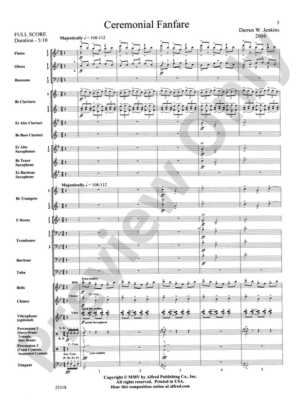 Ceremonial Fanfare - Concert Band Conductor Score & Parts (Digital Download)