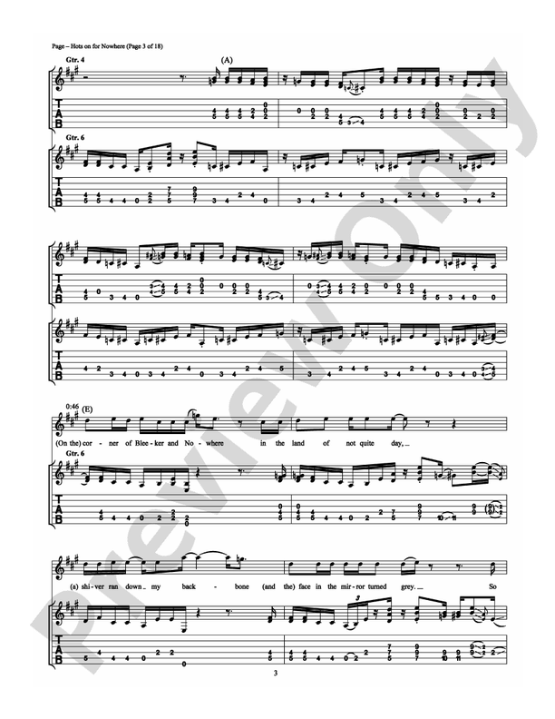 Hots On For Nowhere - Guitar TAB (Digital Download)