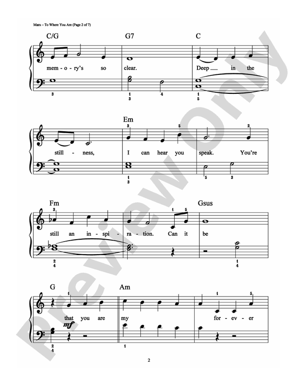 To Where You Are - Arr. Richard Bradley (DSM-PS-0005106) - Easy Piano (Digital Download)