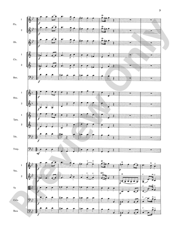 Mozart's Symphony No. 25 in G Minor, 3rd & 4th Movements – Full Orchestra Conductor Score & Parts (Digital Download)