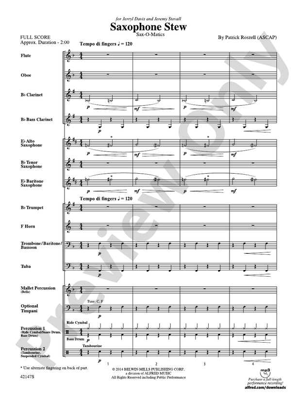 Saxophone Stew - Concert Band Conductor Score & Parts (Digital Download)