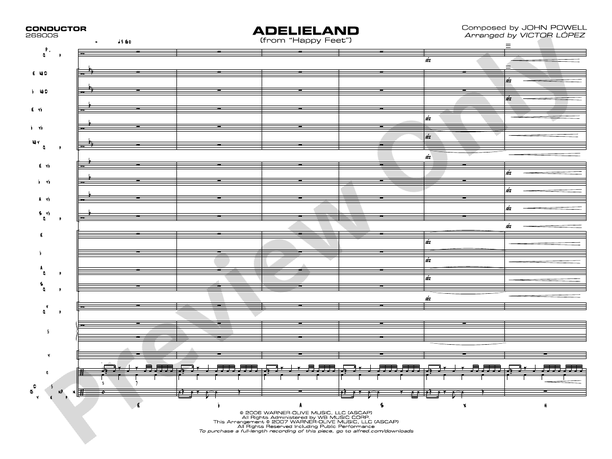 Adelieland (from Happy Feet) - Jazz Ensemble Conductor Score & Parts (Digital Download)